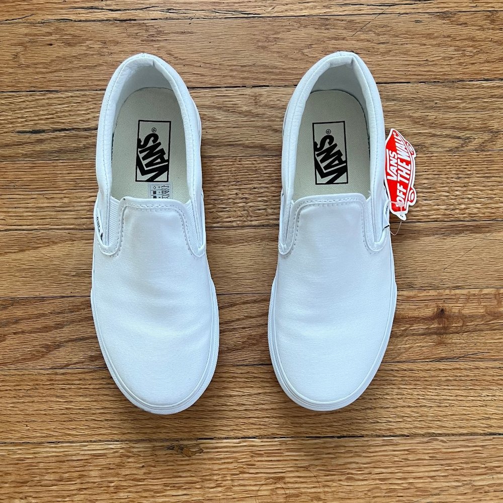 Vans Classic Slip-On Platform, White, Size 7